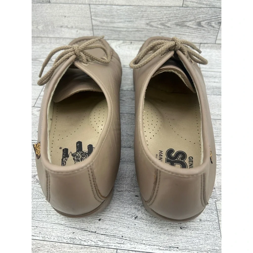SAS Free Time Taupe Leather Lace Up Walking Shoes‎ Women Sz 10.5 WW Handsewn USA